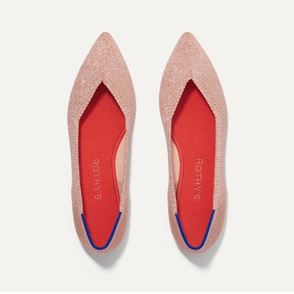 NEW Rothy's The Point Rosè Metallic